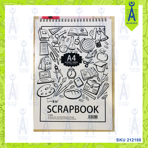 UNI  SCRAPBOOK A4 80PG 100GSM S-6002