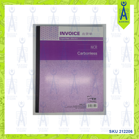 UNI INVOICE NCR 25'S 3PLY SBB-7521