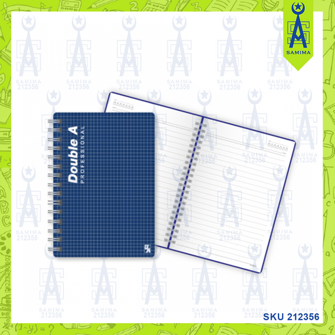 DOUBLE A  PROF SPIRAL CHECKED NOTEBOOK A5 100 SHT