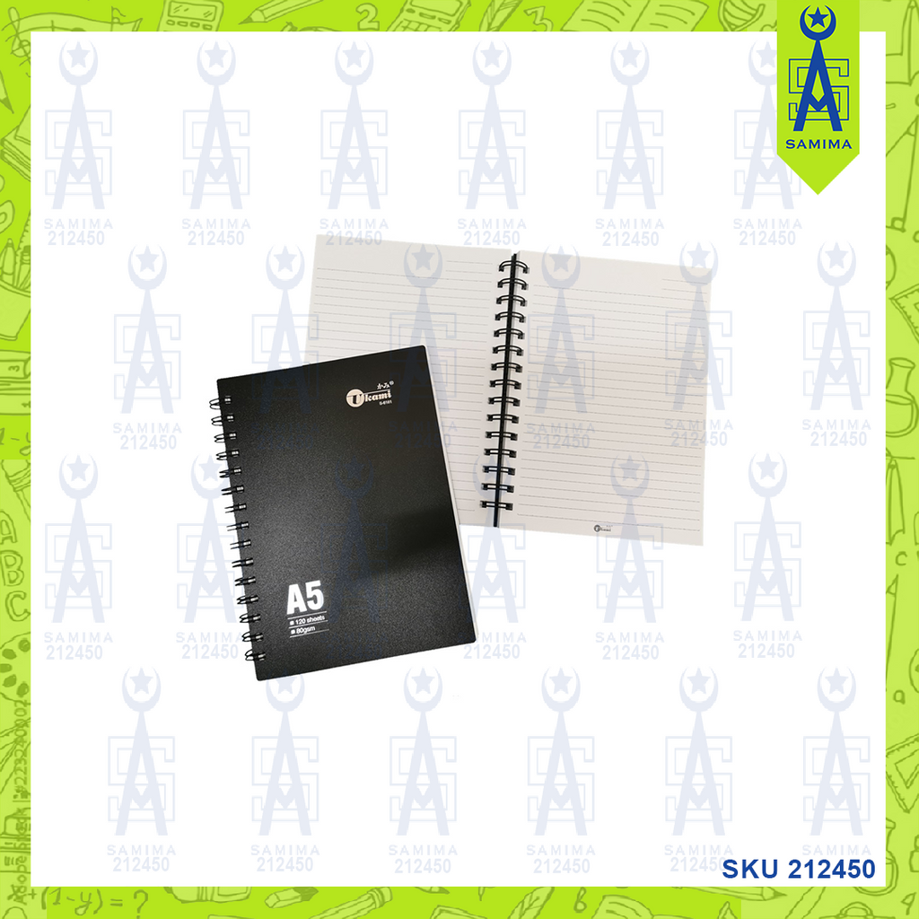 UKAMI PP COVER CLASSIC SPIRAL NOTE BOOK A5 70'S – Samima