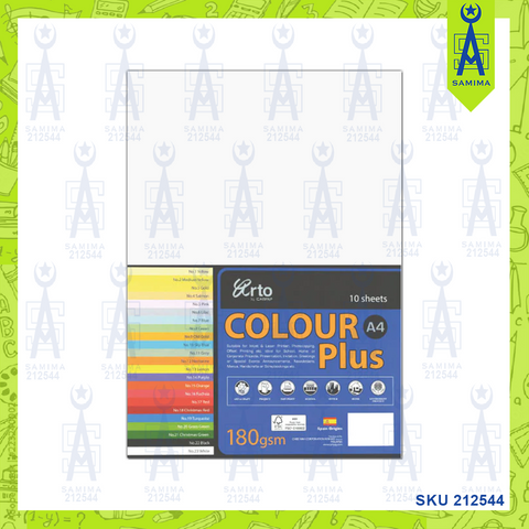 ARTO COLOUR PLUS CARD WHITE  A4 240GSM 10'S 36633