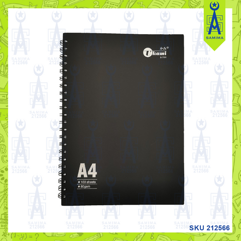 UKAMI S-7111 WIRE O RING NOTE BOOK A4 80GSM 100'S