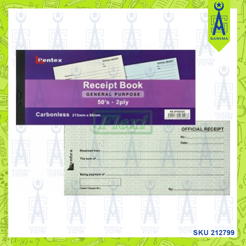 PENTEX RENT RECEIPT 50'S 2PLY RR-2PSIDE