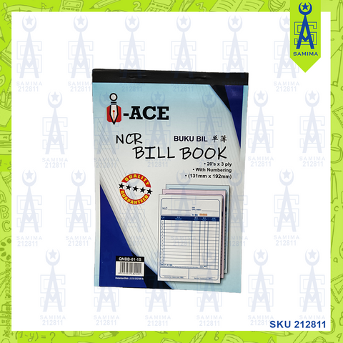 I-ACE NCR BILL BOOK 3PLY 20'S 13 X 19CM