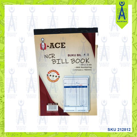 I-ACE NCR BILL BOOK 2PLY 30'S 13 X 19CM