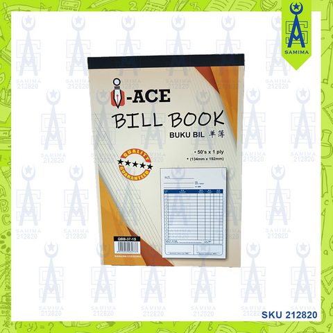 I-ACE BILL BOOK 1PLY 50'S 13 X 19CM