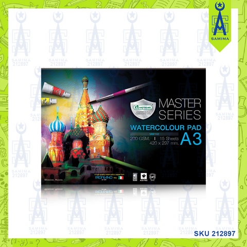 MASTER  ART 218799 WATER COLOUR PAD A3 200GSM 15'S