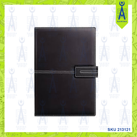 DELI N142G LEATHER COVER DIARY NOTEBOOK A5 120'S