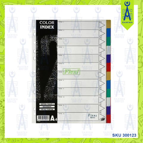 FLEXI COLOUR INDEX 12C,TBA PLASTIC DIVIDER A4