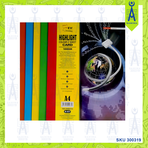 UNI HIGHLIGHT CARD A4 120GSM 100'S S-67