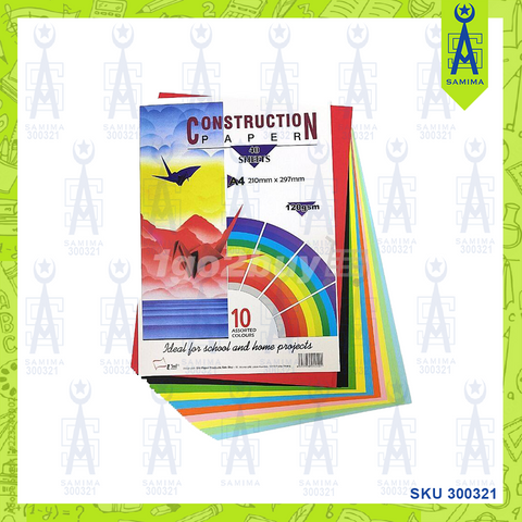 UNI CONSTRUCTION PAPER 10 COLOUR A4 120GSM 40'S