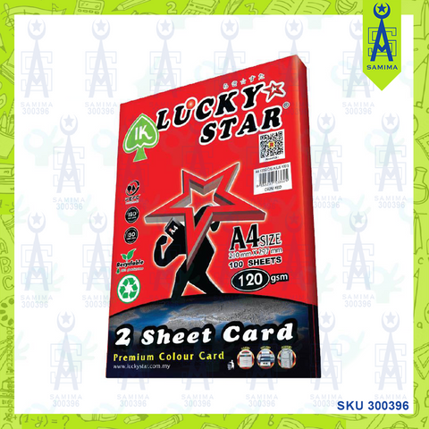 LUCKY STAR 2 SHEET CARD DARK COLOUR A4 120G 100'S