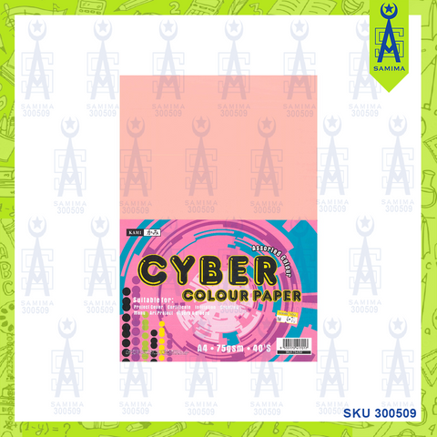 KAMI CYBER ASSORTED COLOUR PAPER A4 75GSM 100'S