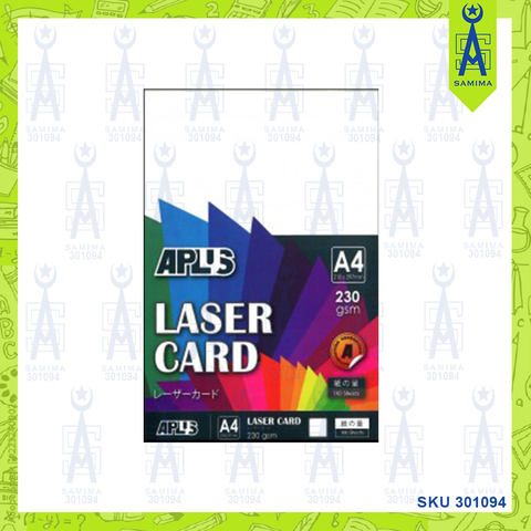 APLUS  LASER CARD WHITE A4 230 GSM 100 'S