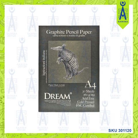 DREAM ARTIST GRAPHITE PENCIL SKETCH PAPER A4 160GS