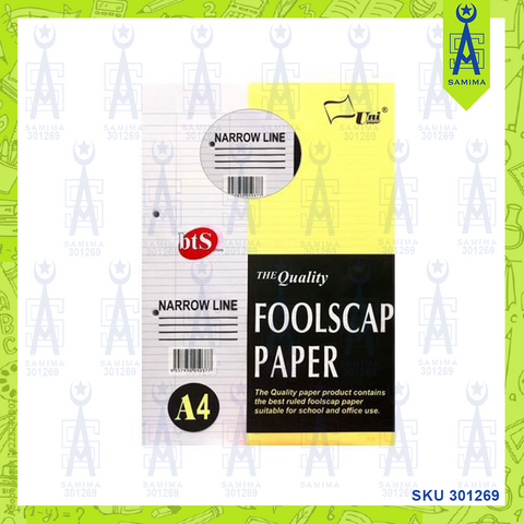 UNI  FOOLSCAPE PAPER N/ LINE S-37 200'SHEET 70GSM