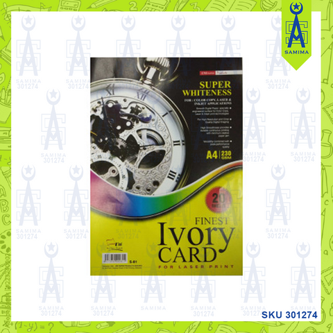 UNI FINEST IVORY CARD A4 230GSM  20'S S-81