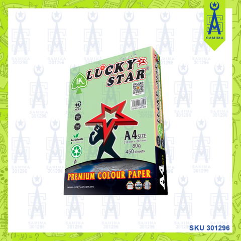 LUCKY STAR A4 COLOUR PAPER LIGHT MIX 80GSM 450'S