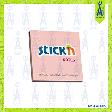 HOPAX STICK'N ECO NOTES PASTEL PINK 3X3 76X76MM