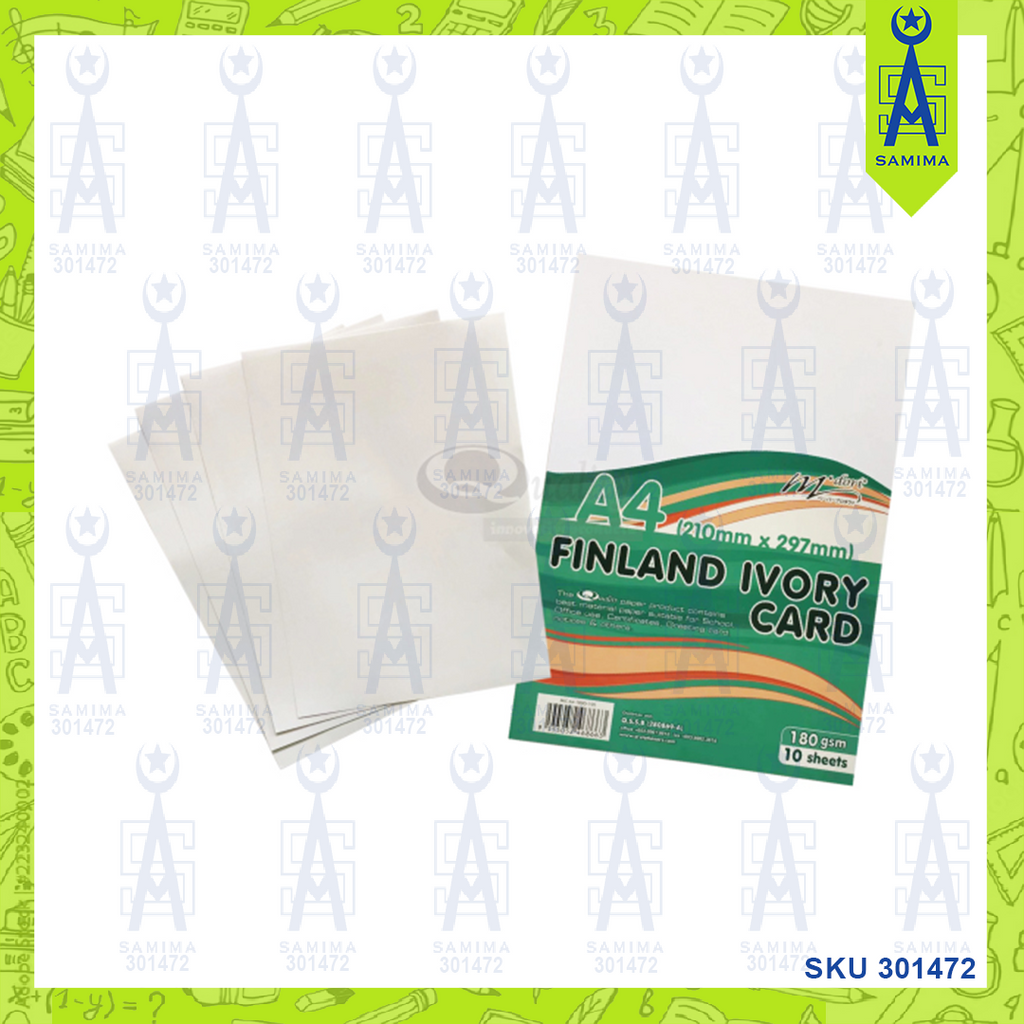 M'DORI FINLAND IVORY CARDS A4 180GSM 100'S – Samima