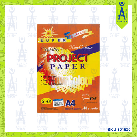 UNI PROJECT PAPER NEW COLOUR A4 48'S S-48