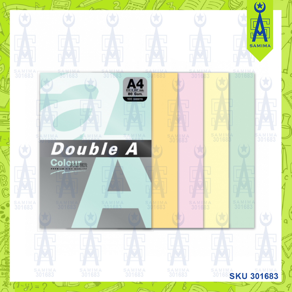 DOUBLE A PREM COLOUR PAPER L/C MIX COLA4 80G 500'S – Samima