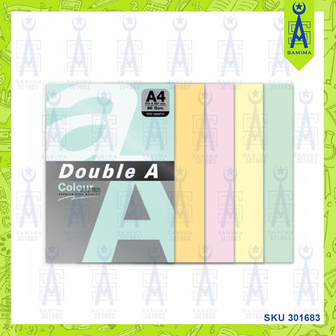 DOUBLE A PREM COLOUR PAPER L/C MIX COLA4 80G 500'S