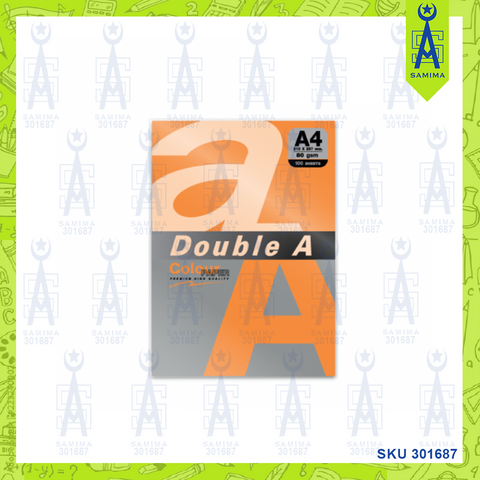 DOUBLE A PREM COLOUR PAPER D/C SAFFR  A4 80G 100'S