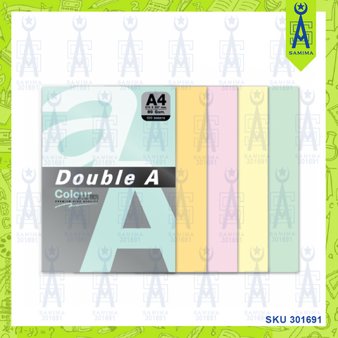 DOUBLE A PREM COLOUR PAPER D/C MIX COLA4 80G 100'S