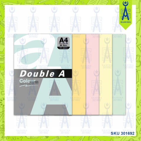 DOUBLE A PREM COLOUR PAPER D/C MIX COLA4 80G 500'S