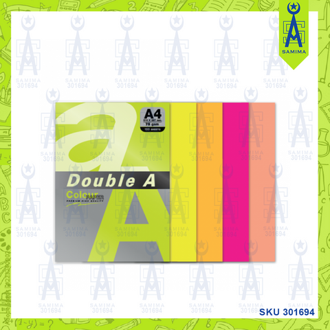 DOUBLE A PREM COLOUR PAPER C/C MIX COLA4 75G 100'S