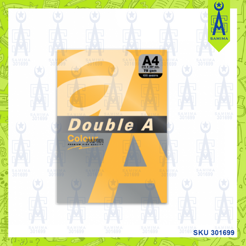 DOUBLE A PREM COLOUR PAPER C/C ORANGE A4 75G 100'S