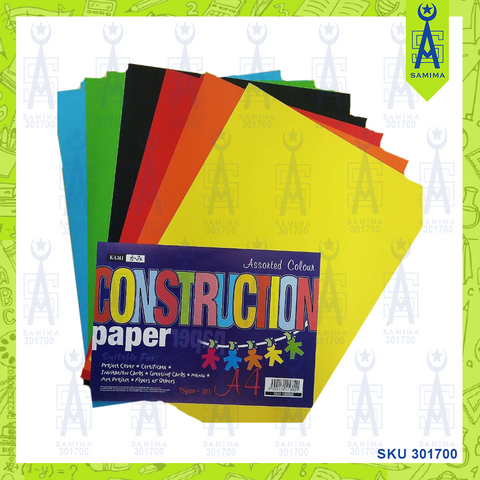 KAMI CONSTRUCTION COLOUR PAPER A4 80GSM 20'S