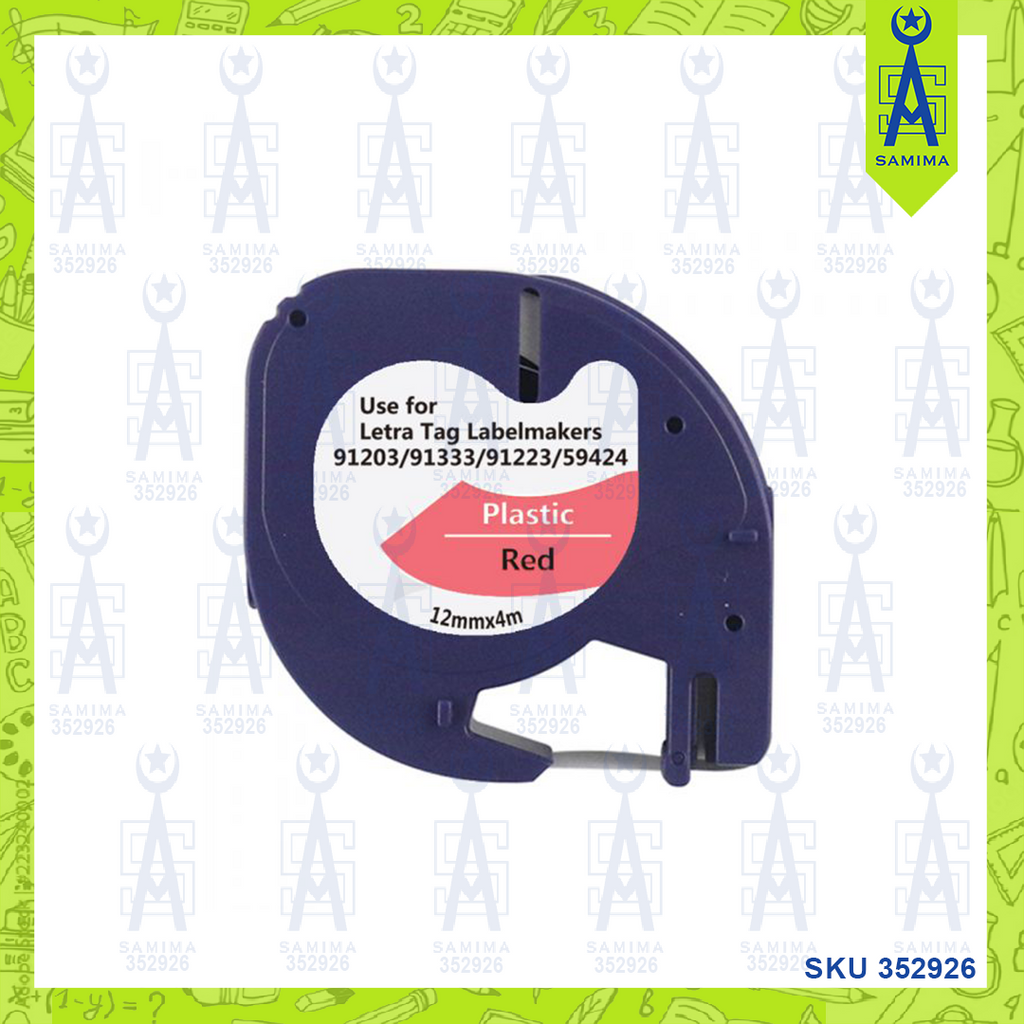 DYMO LETRATAG REFILL 12MM X 4M RED PLASTIC – Samima