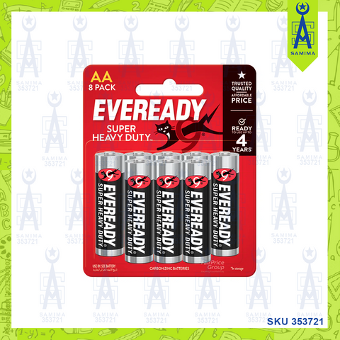 EVEREADY BATTERY SUPER HEAVY DUTY (BLACK) AAA  8'S