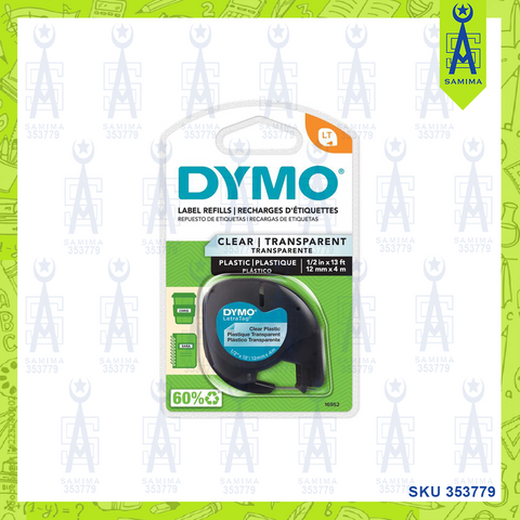 DYMO LETRATAG REFILL 12MM X 4M CLEAR PLASTIC