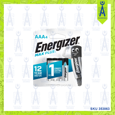 ENERGIZER MAX PLUS BATTERY AAA 4'S EP92 BP4T