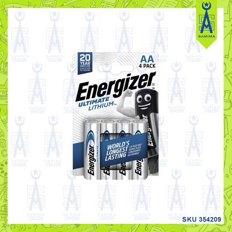 ENERGIZER ULTIMATE LITHIUM BATTERIES AA 4'S