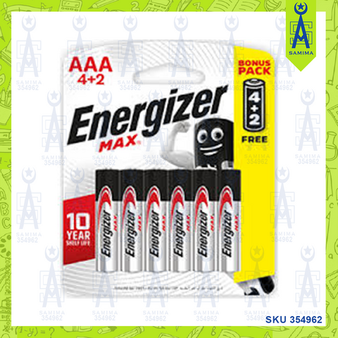 ENERGIZER MAX BATTERY BONUS PACK AAA 4+2