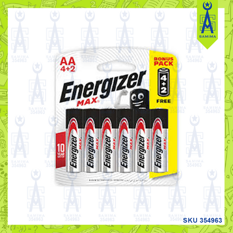 ENERGIZER MAX BATTERY BONUS PACK AA 4+2