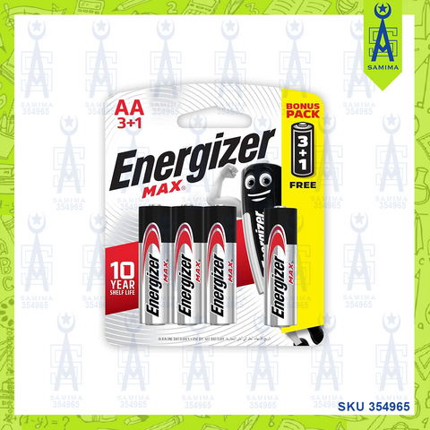 ENERGIZER MAX BATTERY BONUS PACK AA 3+1