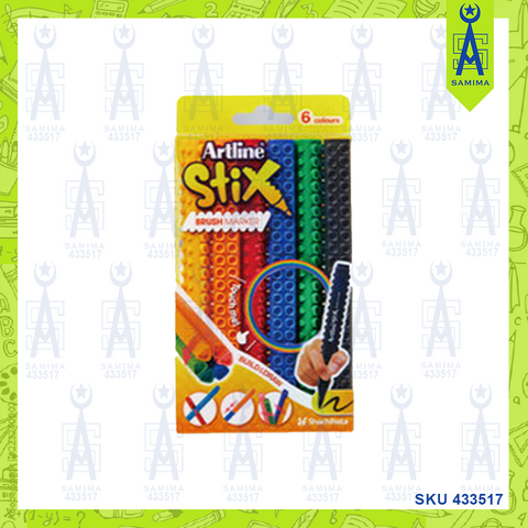 ARTLINE STIX BRUSH MARKER 6 COLOURS / PKT