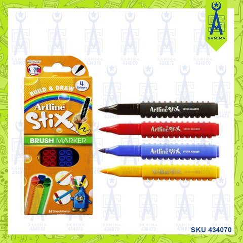 ARTLINE STIX BRUSH MARKER 4 COLOURS / PKT