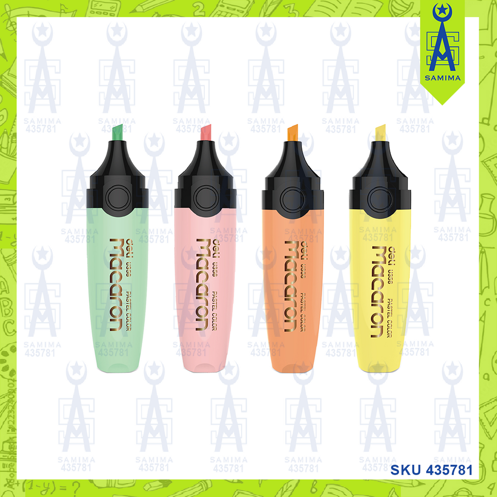 DELI U356-MT MACARON PASTEL HIGHLIGHTER 4'S / PACK – Samima