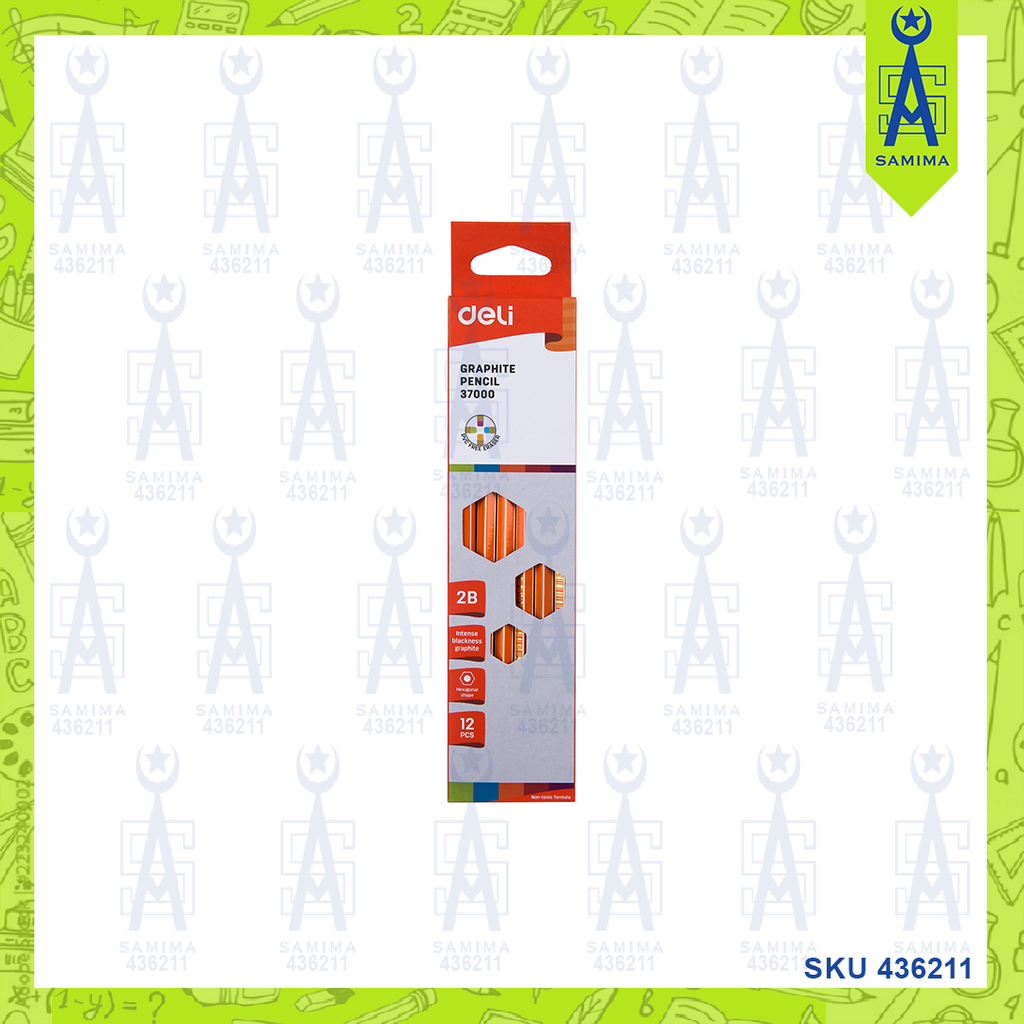deli-37000-graphite-pencils-2b-12-s-box-samima