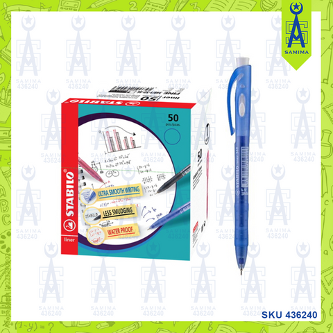 STABILO 348-46 XTRA FINE LINER BALL PEN BLUE 1'S