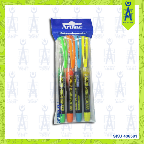 ARTLINE FLUO COLOUR HIGHLIGHTER 4'S / PACK