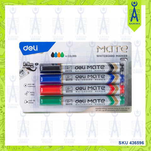 DELI U00403 MATE WHITEBOARD MARKER 4'S / CARD