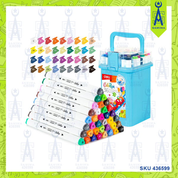 DELI C187-36 COLORUN SKETCH MARKERS 36'S / BOX – Samima