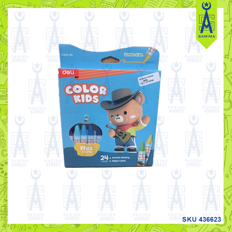 DELI C221-24 COLOR KIDS WAX CRAYON  24'S